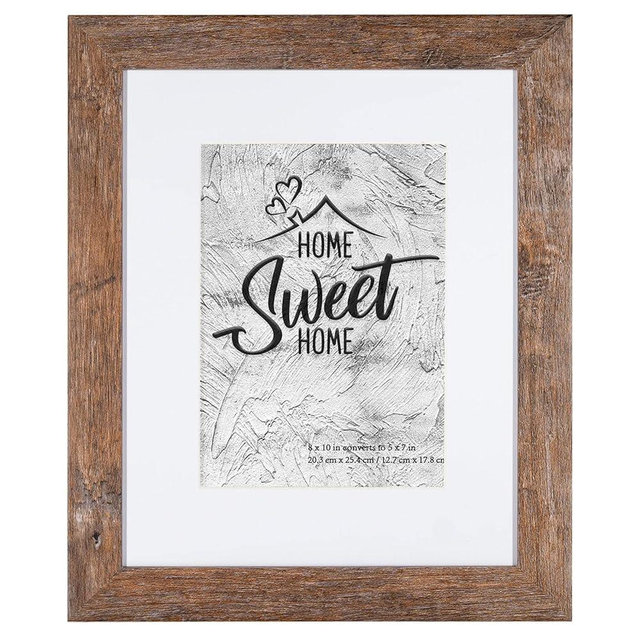 Califortree Rustic Brown 8x10 Picture Frame - Display Photos 5x7 with Mat or 8x10 Without Mat - HD Glass Inside, Horizontal and Vertical Display Frames for Wall and Tabletop - 1 Pack