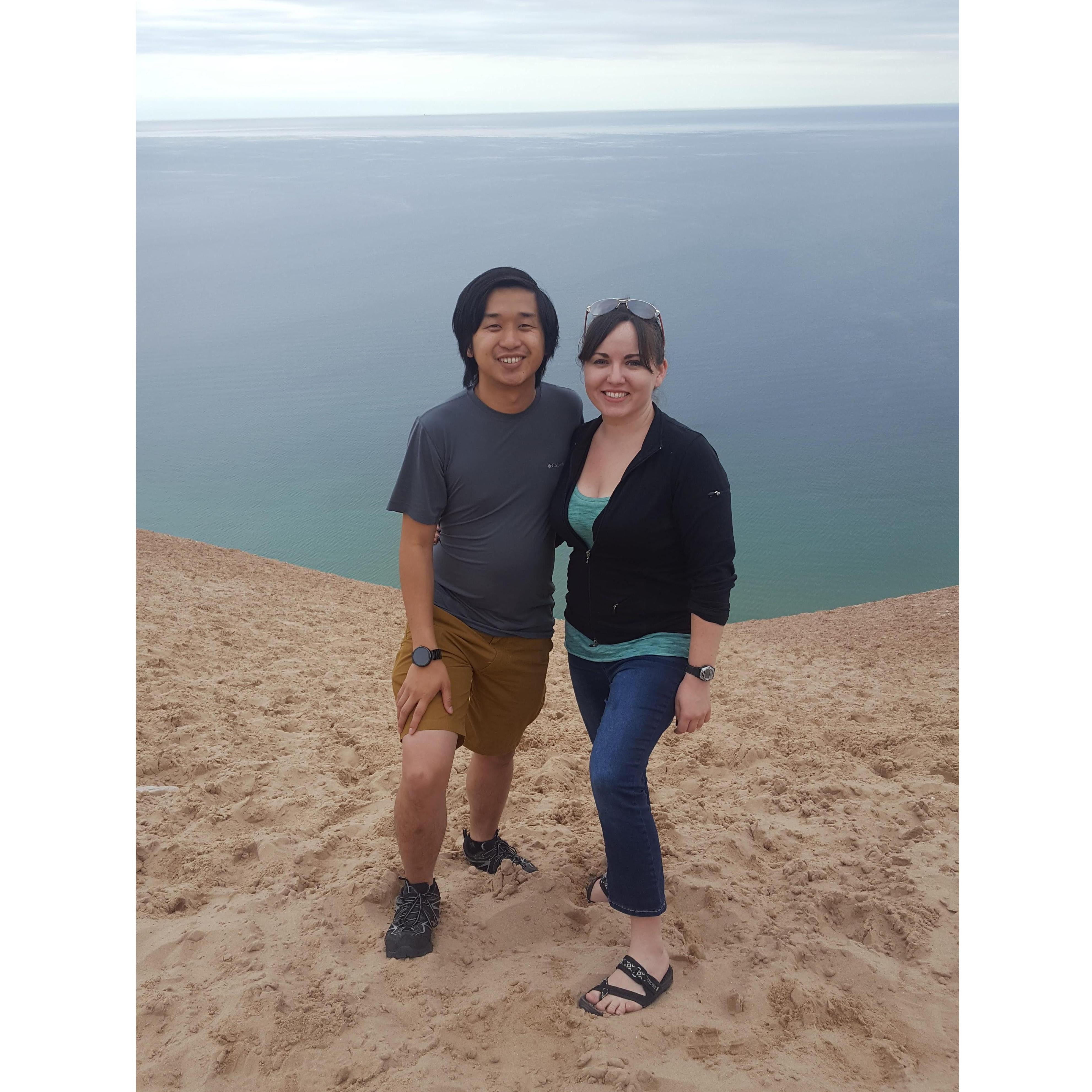 2016 - right after climbing the dunes at Sleeping Bear Dunes National Lakeshore, MI
