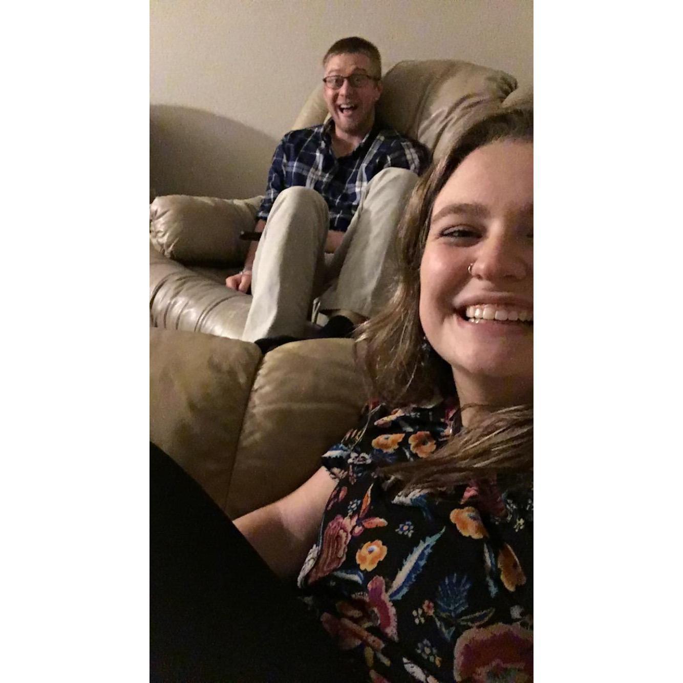 After he proposed and we had dairy free ice cream!