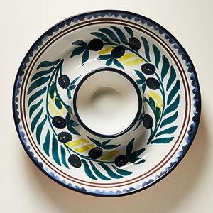 The Mediterranean Dish Glazed Terracotta Chip & Dip Serving Bowl