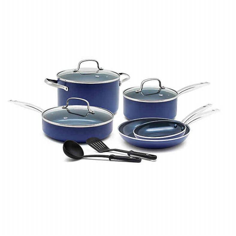 Blue Diamond™ Ceramic Nonstick 10-Piece Cookware Set in Blue