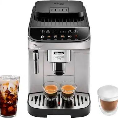 De'Longhi - Magnifica Evo Espresso Machine with Milk Frother for Hot and Iced Lattes, Coffee and More - Silver