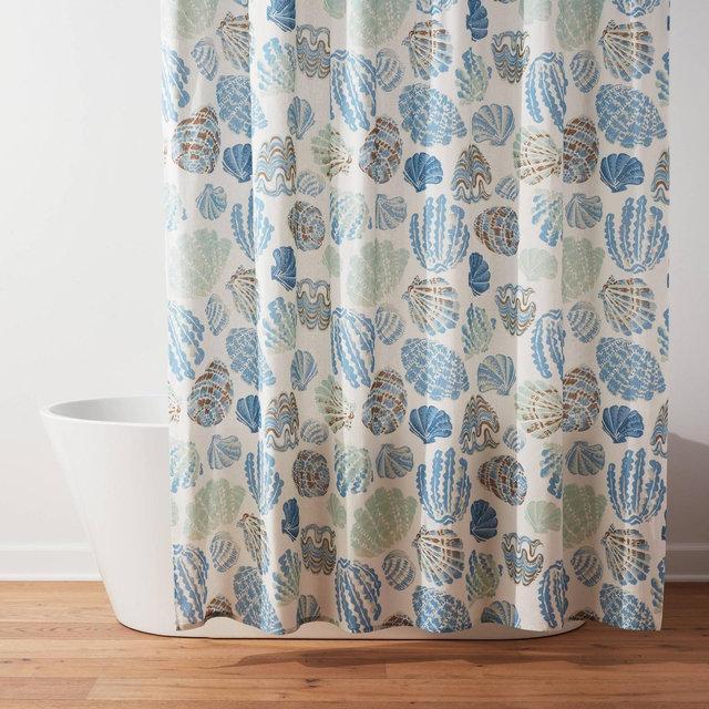 13pc Coastal Seashells Shower Curtain Set Cream - Threshold™