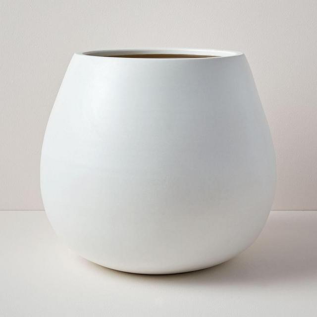 Pure White Ceramic Planter, Medium