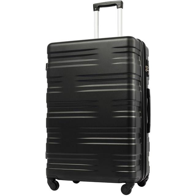 Merax 24 IN Luggage Suitcase with Wheels Hard Case Expandable with Spinner Wheels-Black