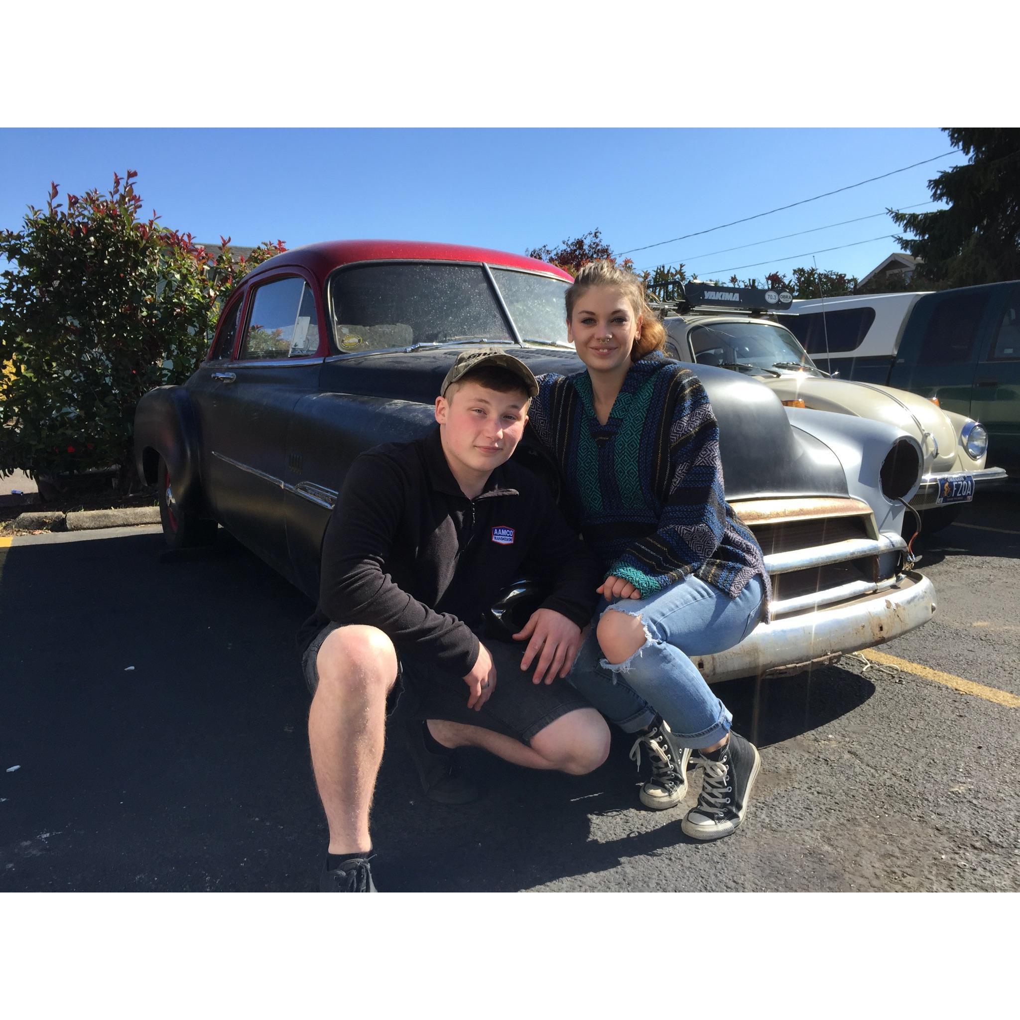 The first classic car we bought together. '59 Chevy Business Coup.