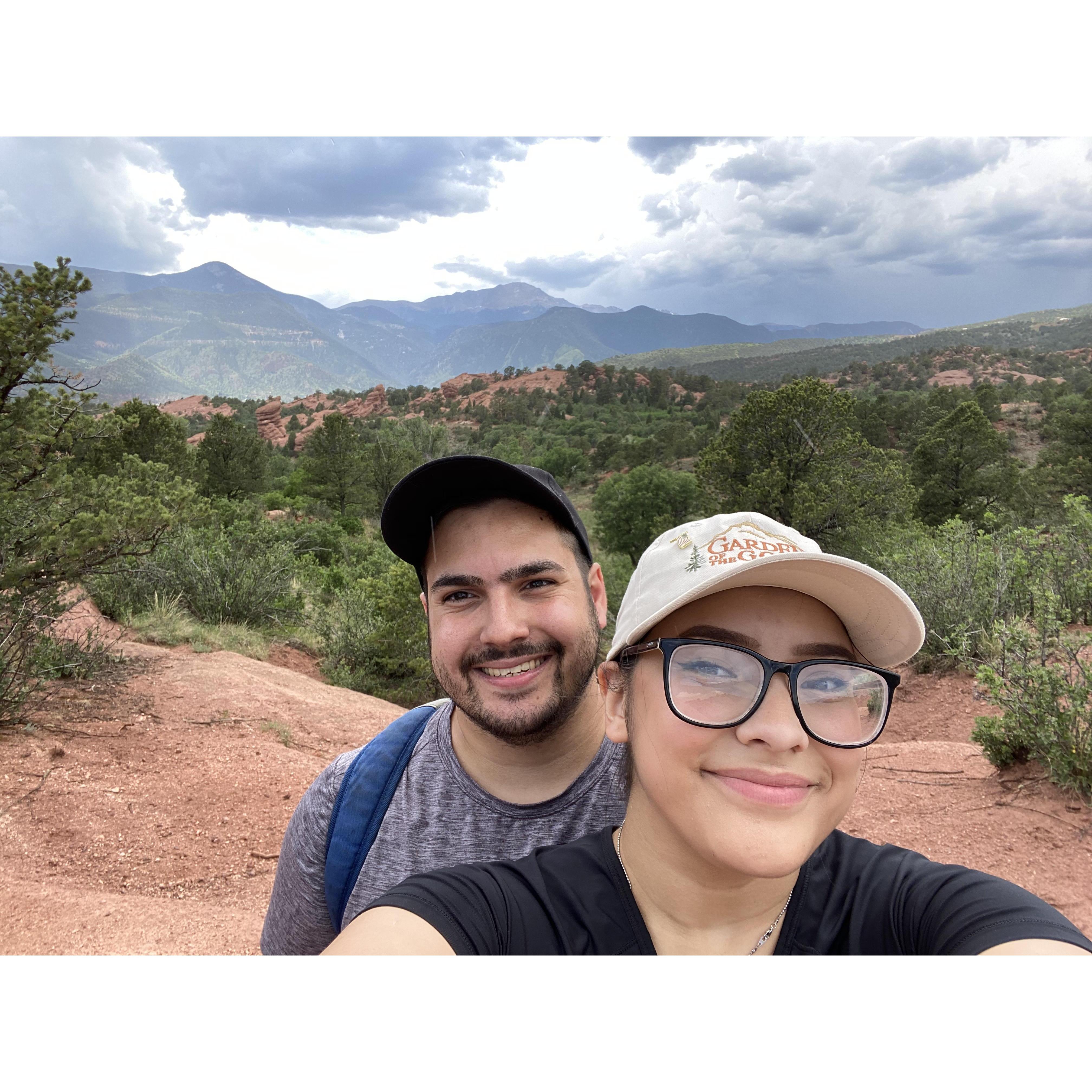 We love going hiking together, Garden of the Gods is one of the most beautiful places we've hiked!