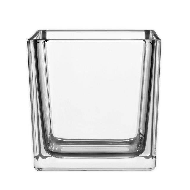 6-Inch Square Glass Cube Vase