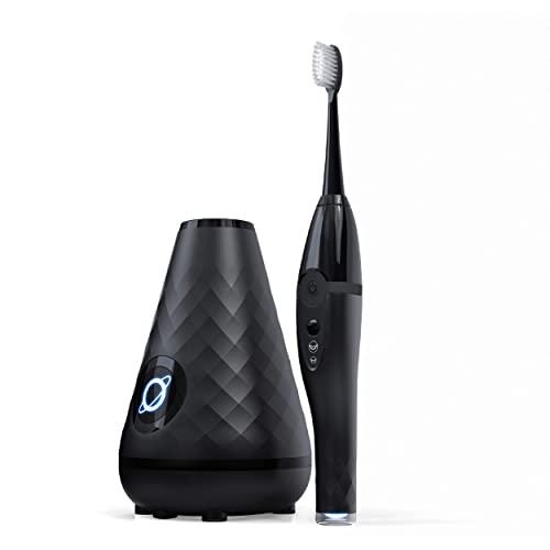 TAO Clean Sonic Toothbrush and Cleaning Station – – Electric Toothbrush with Patented Docking Technology, Ergonomic Handle, Dual Speed Settings, Deep Space Black