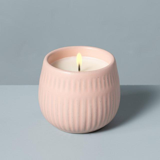 4.2oz Citrus Grove Textured Ceramic Seasonal Candle - Hearth & Hand™ with Magnolia