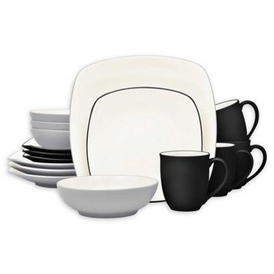 Noritake® Colorwave Square 16-Piece Dinnerware Set in Slate/Graphite