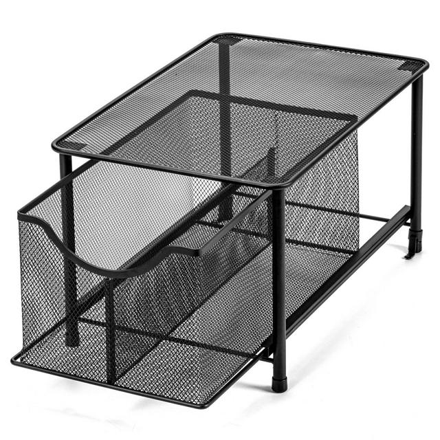 Squared Away™ Large Metal Mesh Cabinet Drawer in Black
