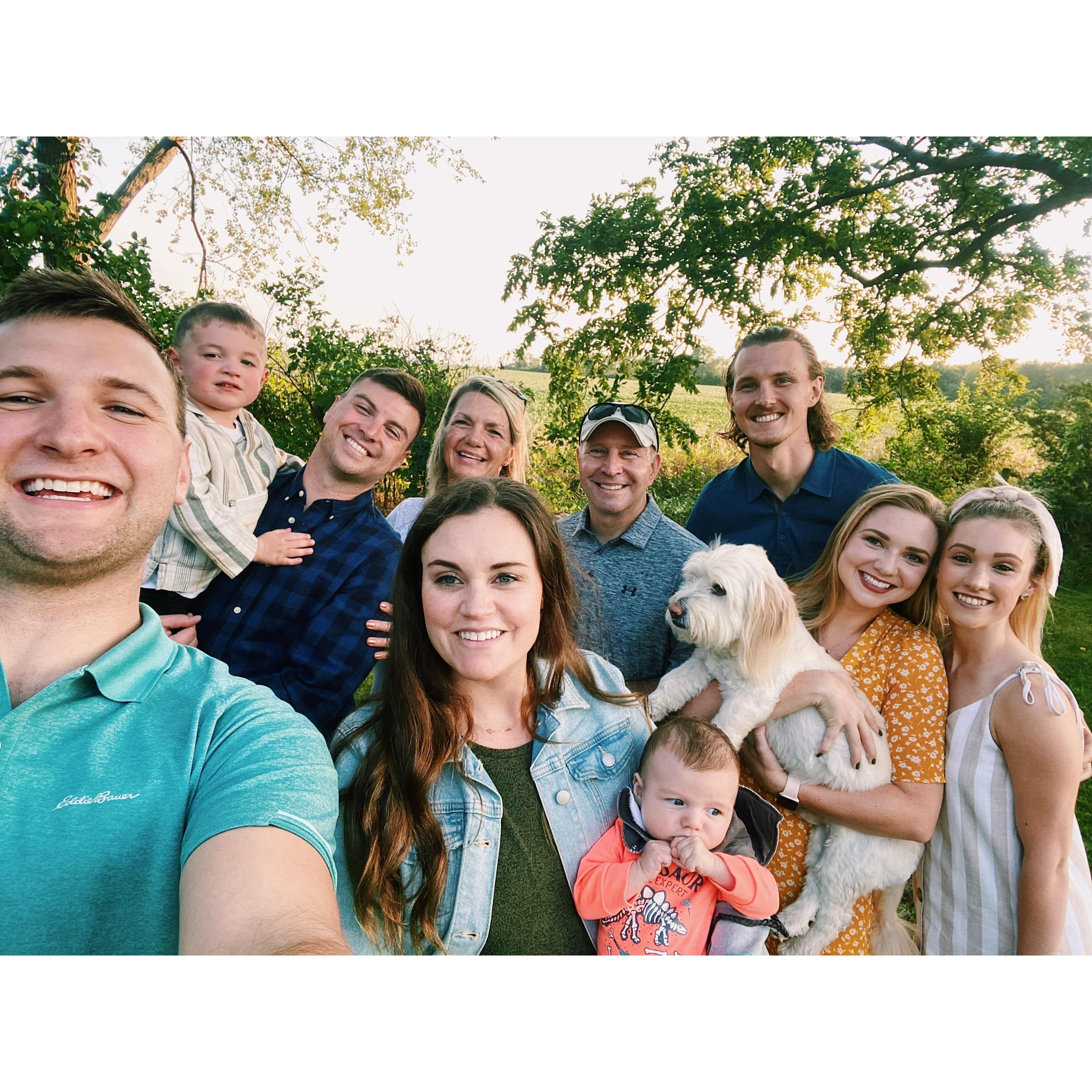 The whole Auer clan in 2020, including the newest addition - baby Eli!