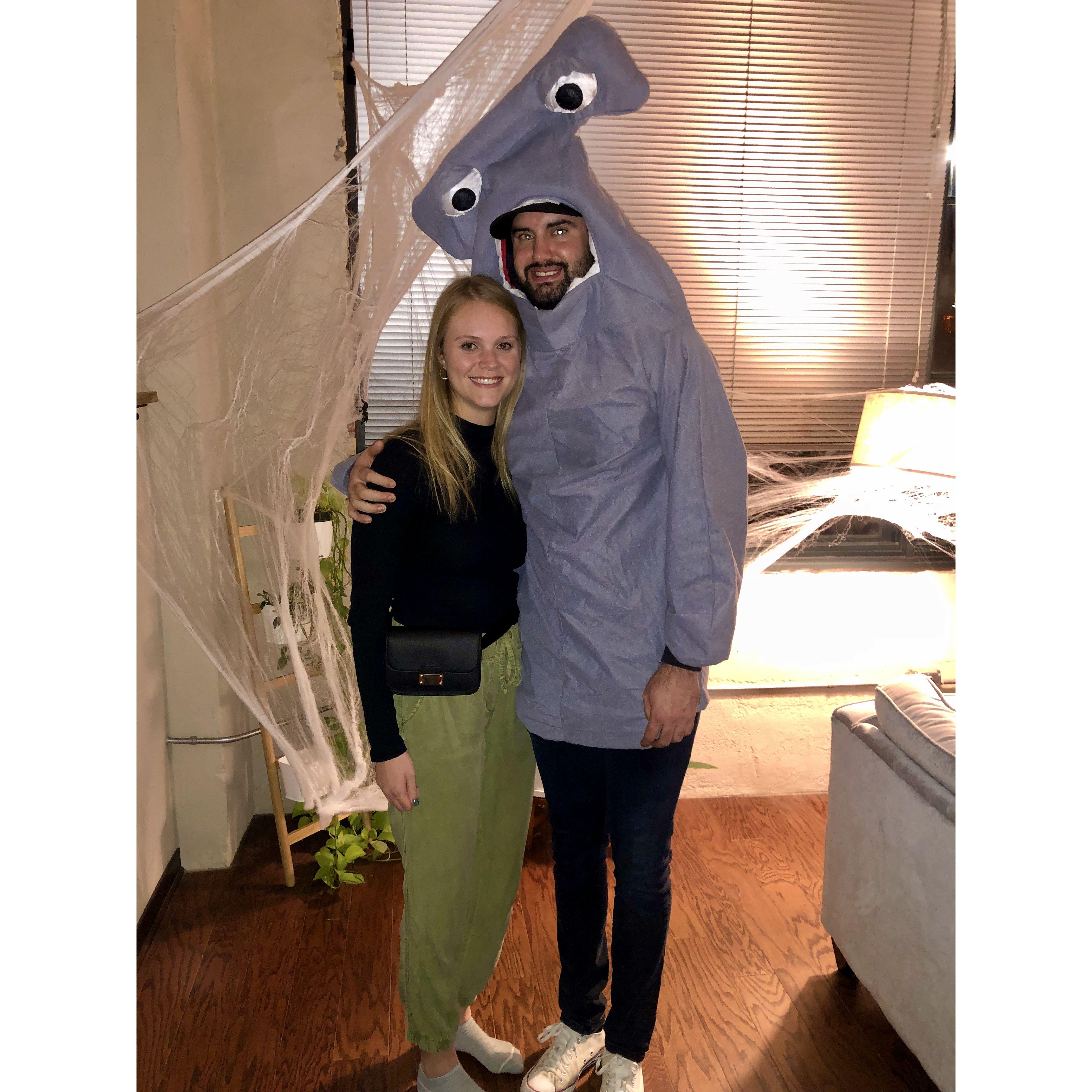 Our first photo together...Kim Possible and a hammerhead shark