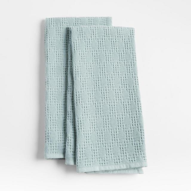 Diamond Piqué Blue Mist Dish Towels, Set of 2