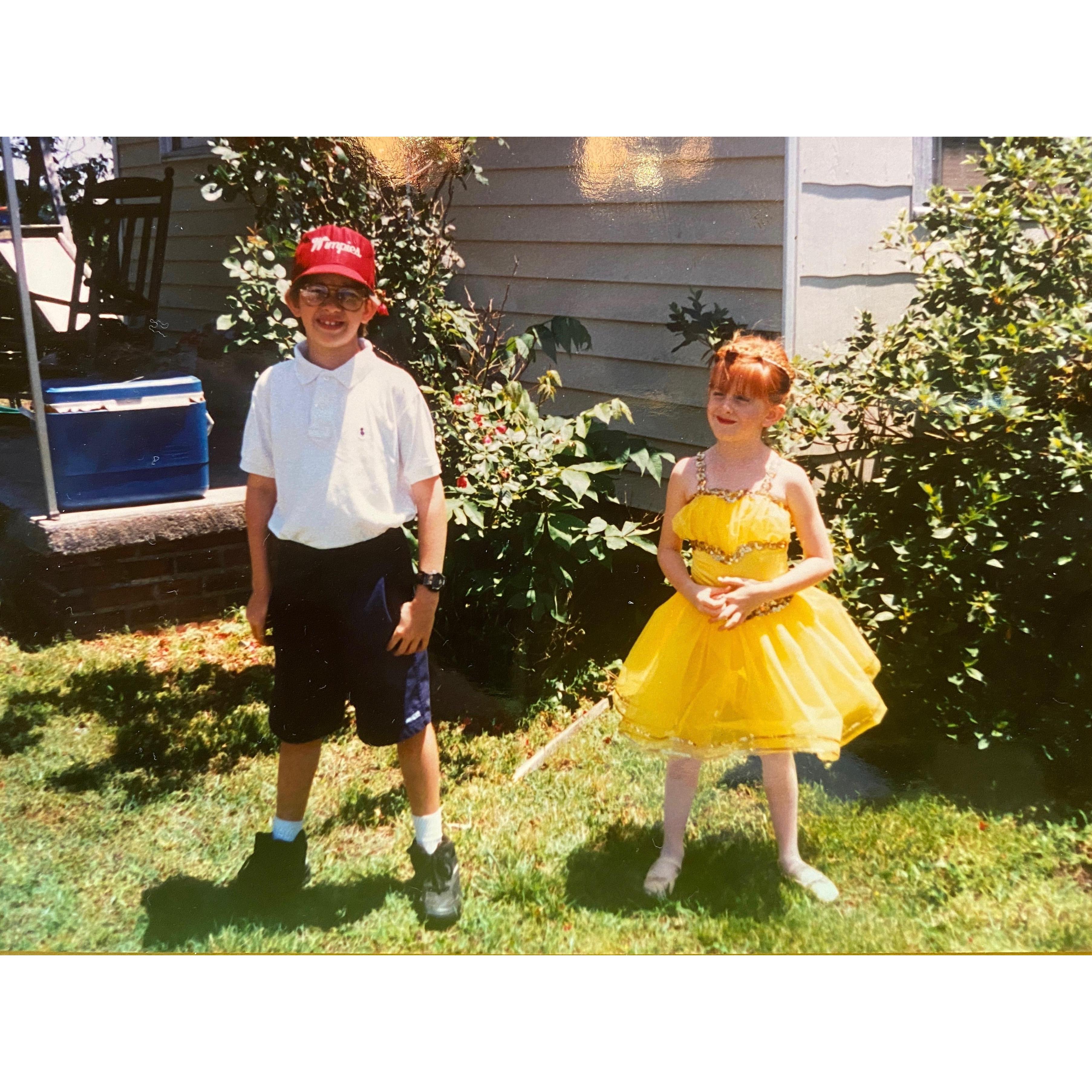 Sam and me at the Sugar Shack. Even though that outfit was wildly uncomfortable (I'll never forget), I insisted on wearing it.