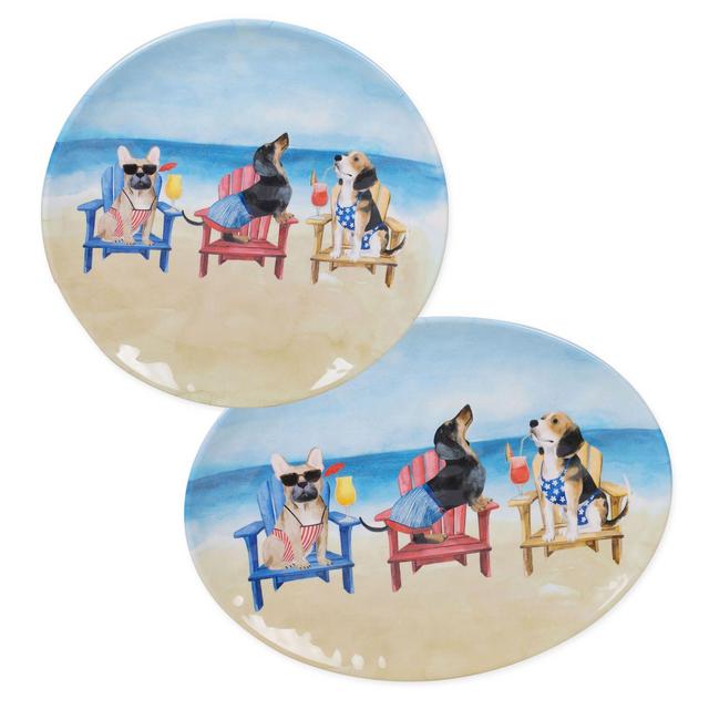 Certified International Hot Dogs 2-Piece Platter Set