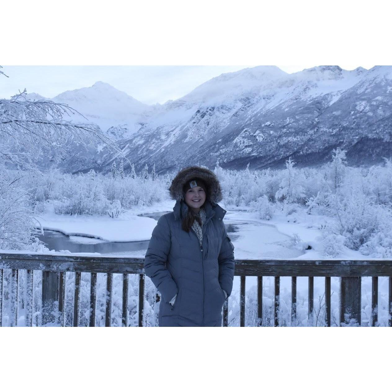 Eagle River Nature Center in January. It was so cold your hair would freeze!