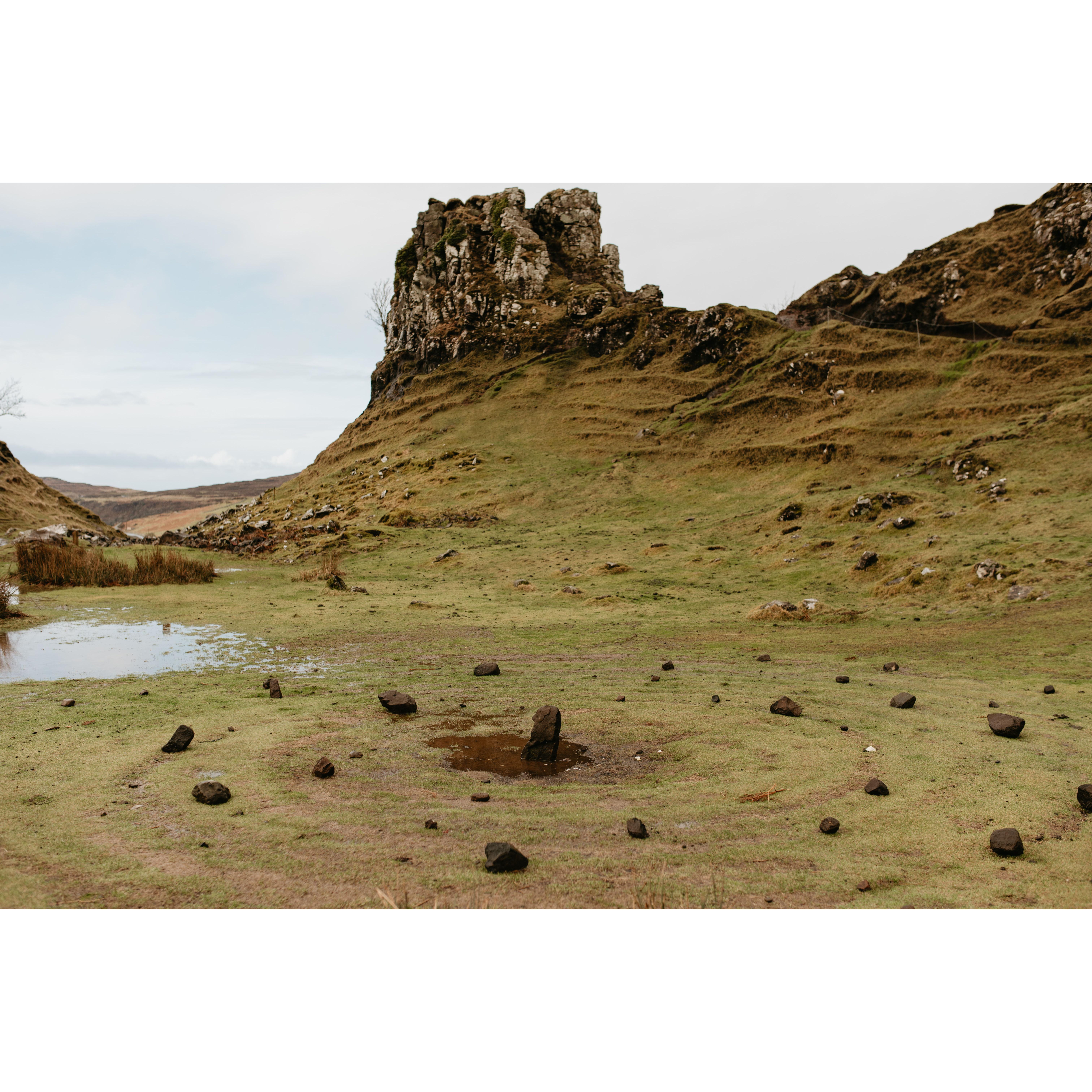 Fairy Circle with "Castle Ewen", the rock formation, looming in the background.