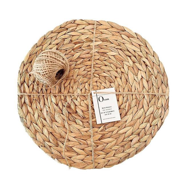 Rattan Placemats, ((Set of 6)), Size 13.8 inch (35cm), Natural Material, Neutral Color Design,Round Hand-Woven Placemats,Wicker Placemats, Table Mats Set of 6, Round Placemat