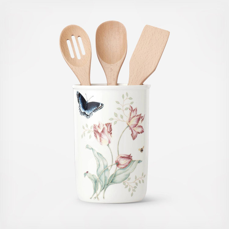 LENOX レノックス 器・花瓶 4点セット Made in USA Lenox, Butterfly Meadow 4-Piece Utensil Holder Set | Zola