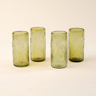 Etched Thistle Highball, Set of 4
