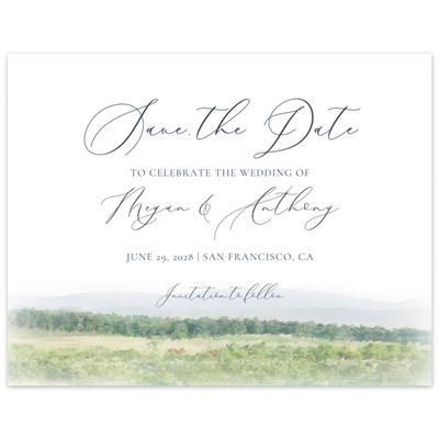 White Rustic Wedding Digital Save the Date - Meadowlark Landscape