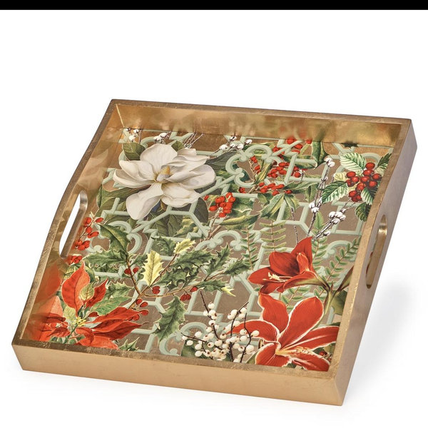 Christmas Garden Lacquer Tray