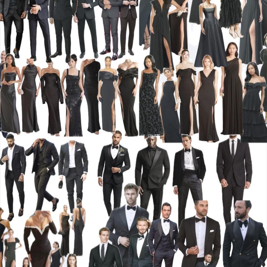 Just some ideas for those attending! We do kindly ask that women wear all black (add some sparkle if you like) and men wear black with the exception of white or dark colored dress shirts.