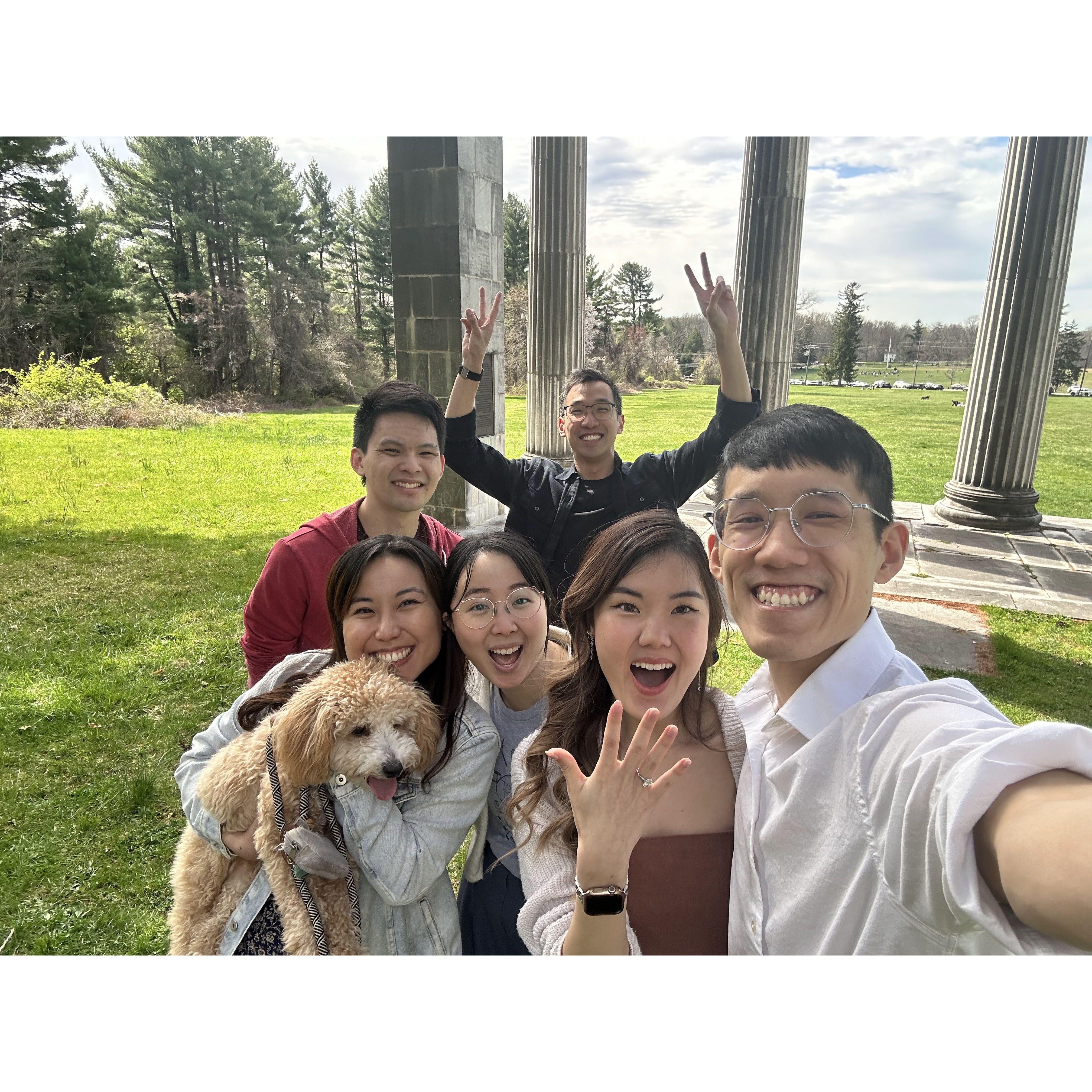 Proposal with the friends who helped!