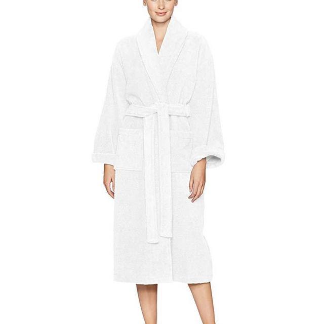 Pinzon Terry Bathrobe 100% Cotton, White, Medium / Large