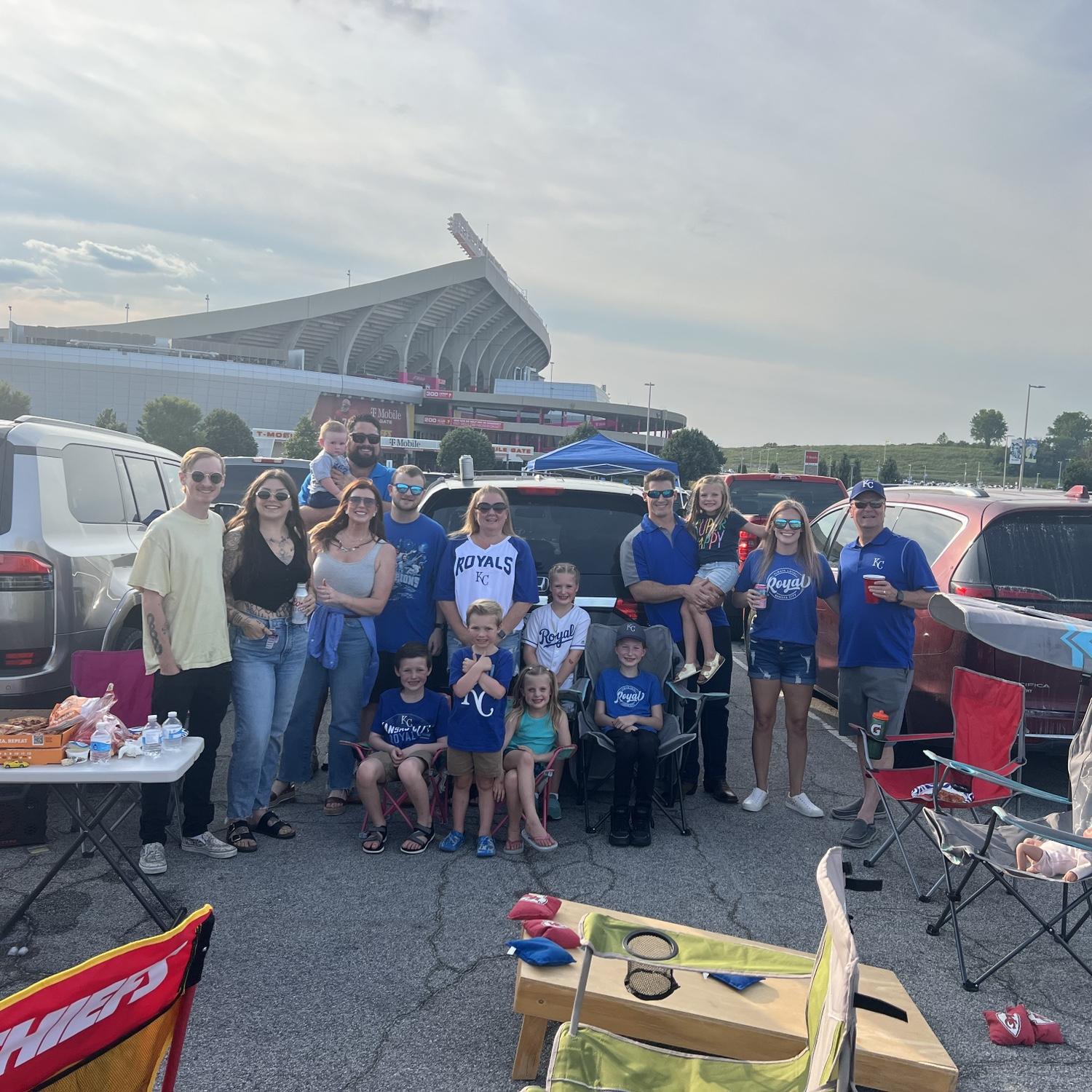 Royals tailgate with Destiny’s side of the family that lives in Kansas