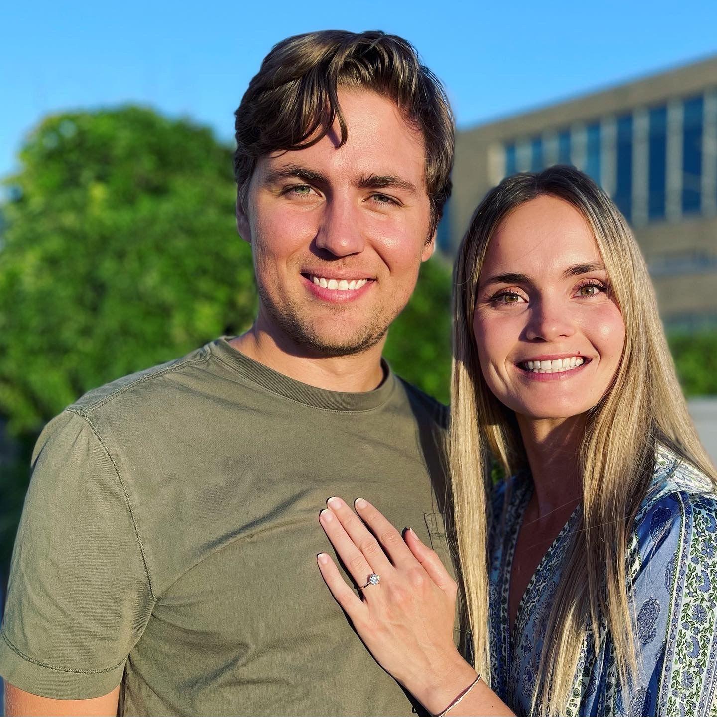 We got engaged on 8/13/22 and celebrated a few days later by hosting a rooftop BBQ with local friends