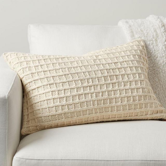 Lavina Textured Lumbar Pillow Cover, 16" x 26", Bisque