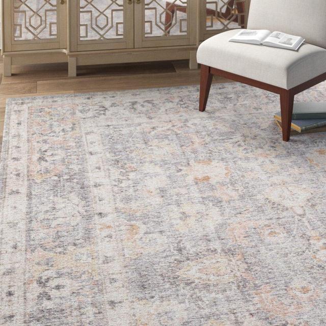 Gelo Oriental Gray/Apricot Area Rug