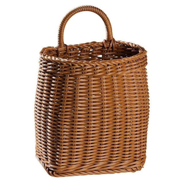 1pc Kitchenware Hanging Basket Front Door Hanging Basket Wall Baskets for Plants Pantry Cabinet Basket Egg Storage Basket Wicker Storage Basket Woven Baskets Plastic Decorate Rural