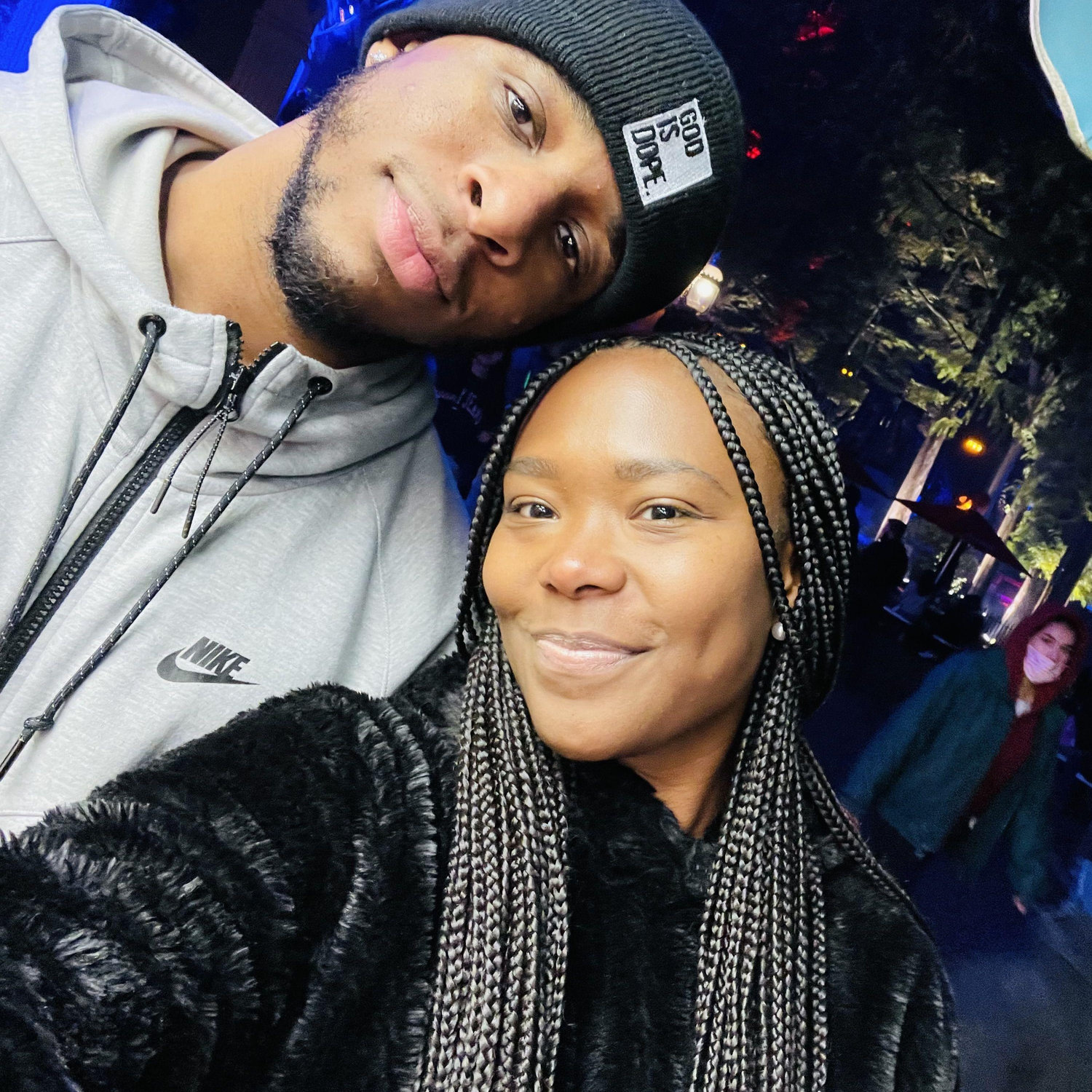 A winter wonderland night at Kings Dominion.