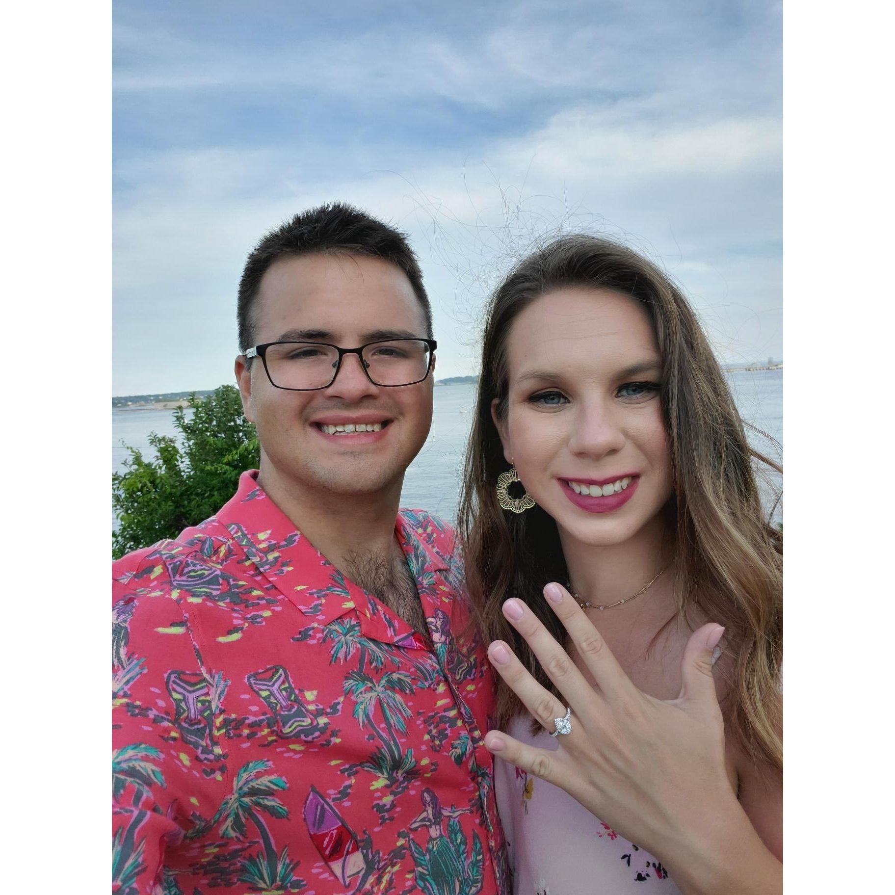 The night we got engaged in Portland, Maine