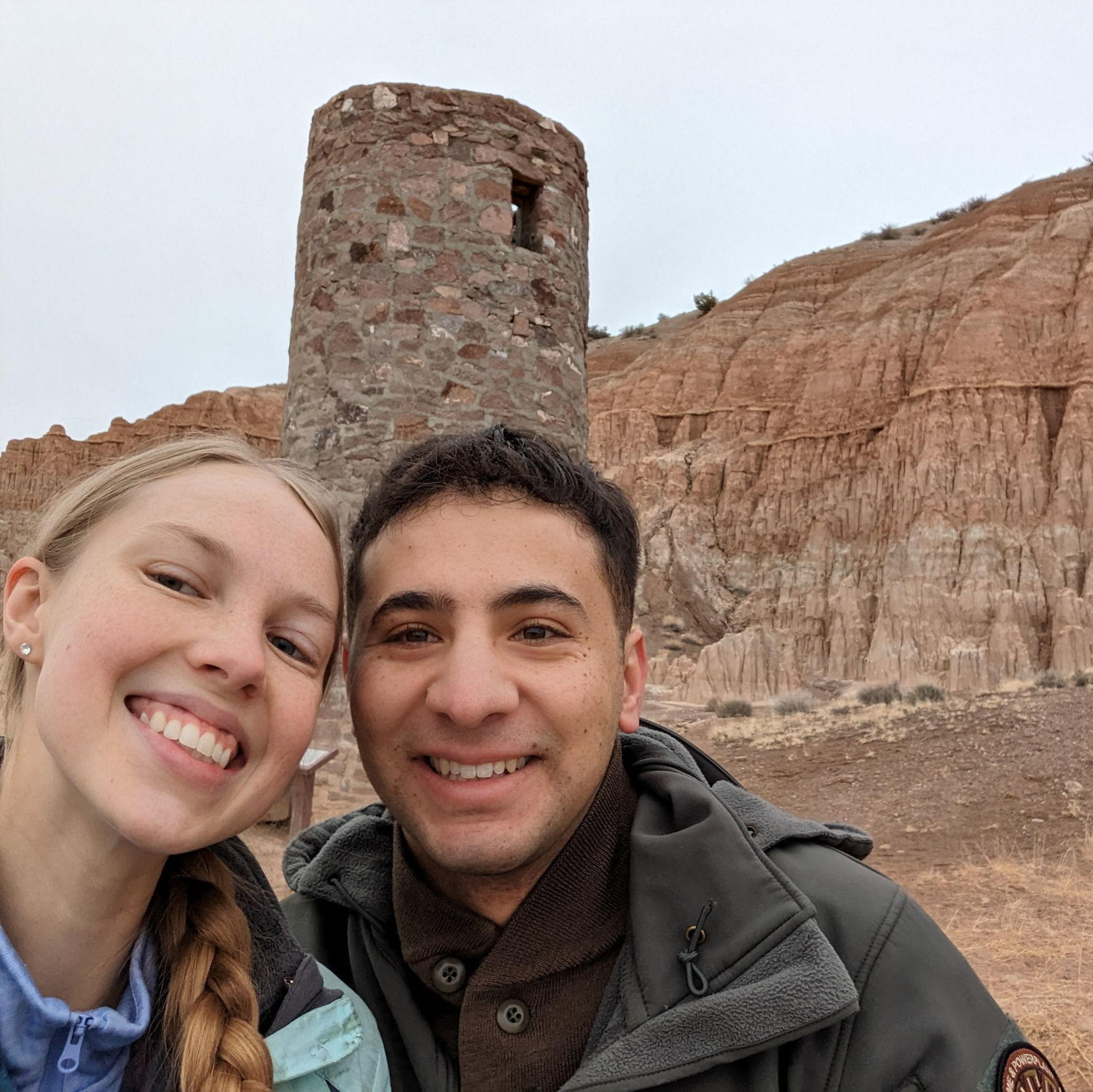 Our first photo together! From our first camping trip together in Nevada.