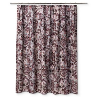 Floral Jacobian Shower Curtain Berry - Threshold™