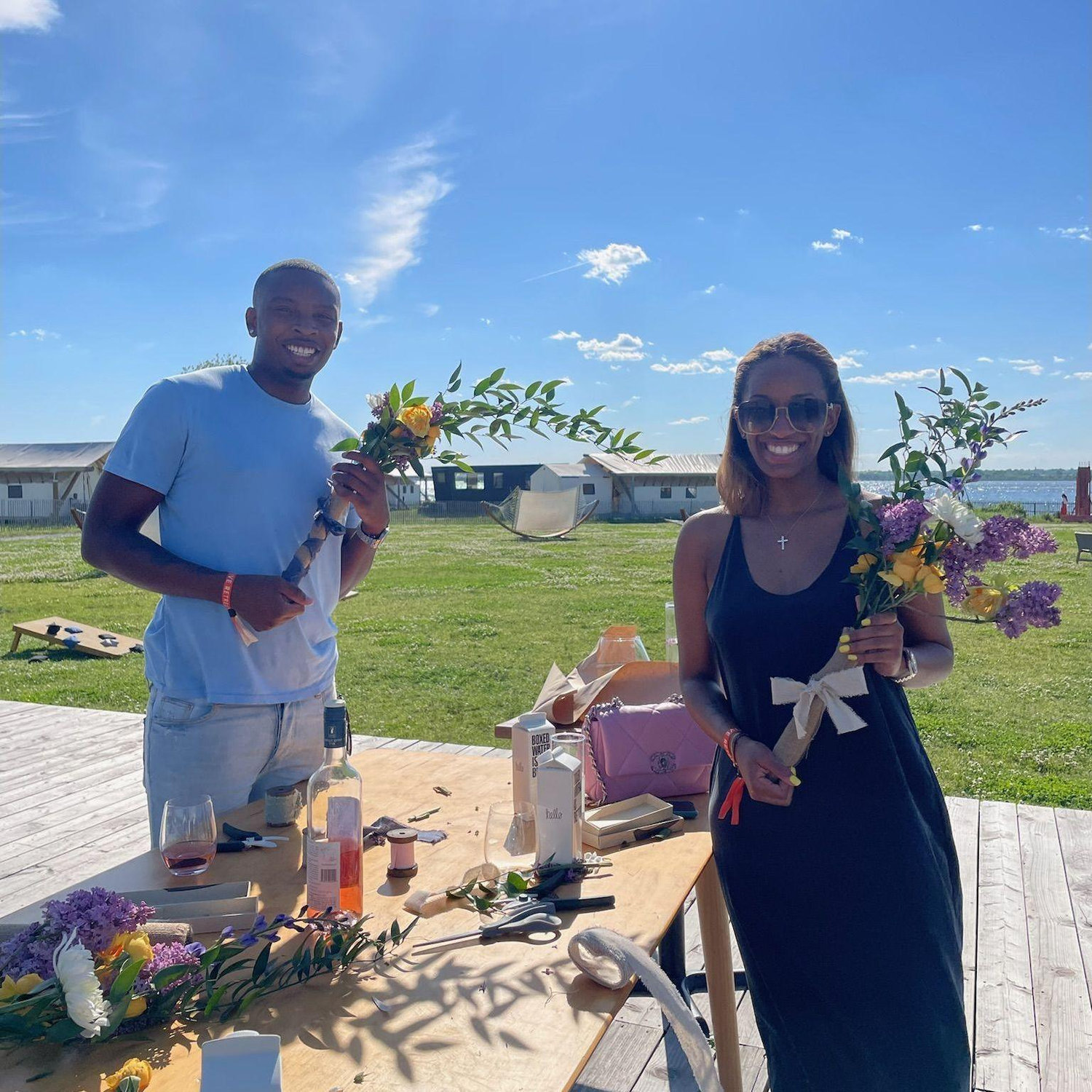 Who do you think enjoyed the flower arranging class more?