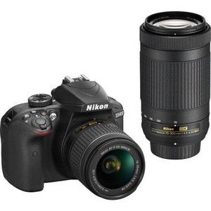 Nikon D3400 Digital SLR Camera with 24.2 Megapixels and 18-55mm and 70-300mm Lenses Included