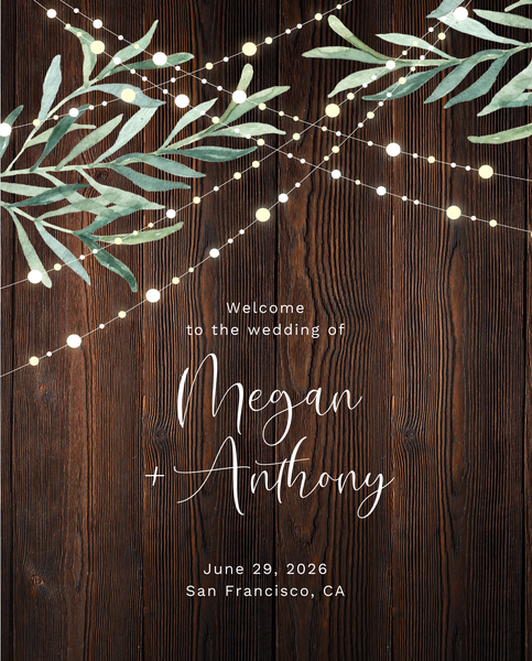 Saranac Portrait | Dark Wood | Zola Wedding Signs