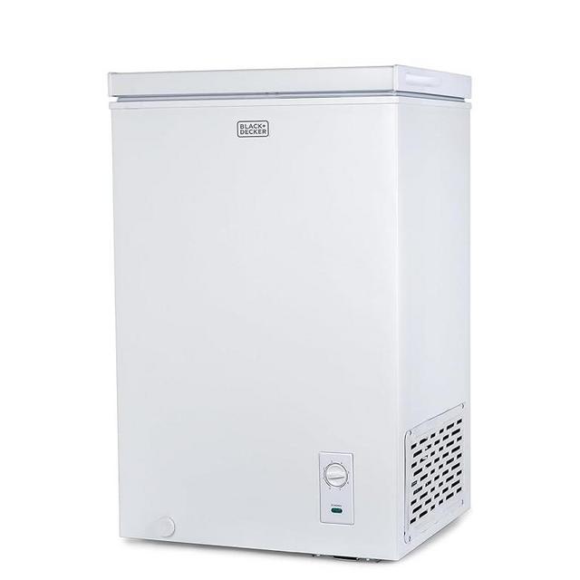 BLACK+DECKER 2.0 Cu. Ft. Compact Chest Freezer, Deep Freezer Holds Up To 70 Lbs. of Frozen Food, Removable Storage Basket, Manual Defrost, White
