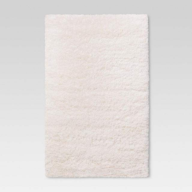 4'x5'6" Cream Plush Shag Washable Accent Rug - ? - Room Essentials™
