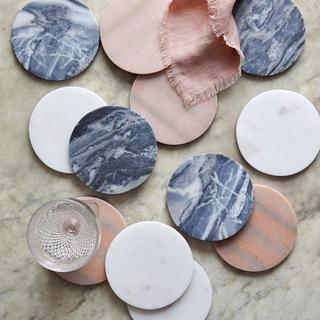 Marble Pink Coaster, Set of 4, Set of 2