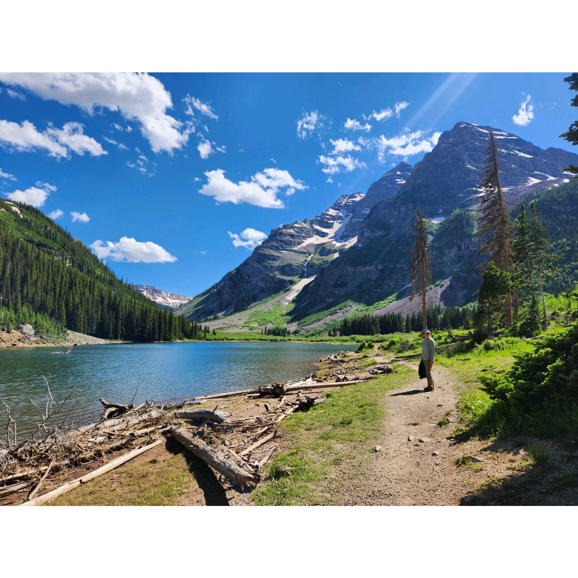 Back in Aspen at Maroon Bells, but this time in the summer!