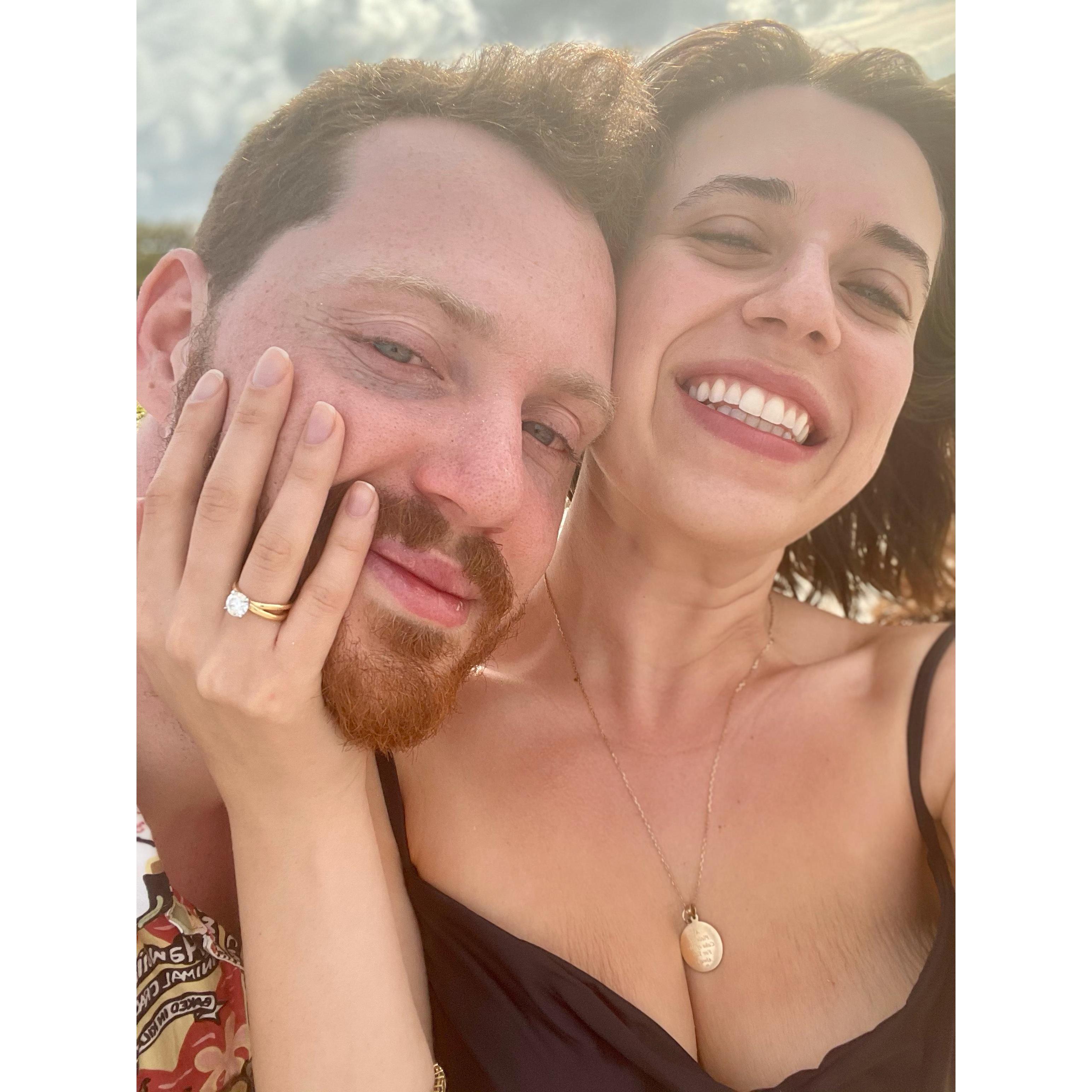 Freshly minted fiancés, June 2021