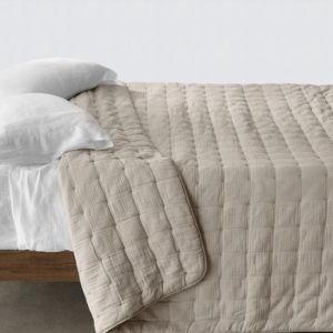 Organic Cotton Gauze Quilt - Tan, Full/Queen