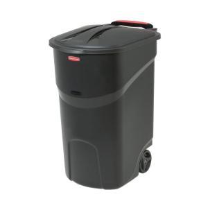 Roughneck 45 Gal. Black Wheeled Trash Can with Lid